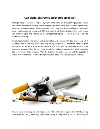 Can digital cigarettes assist stop smoking?