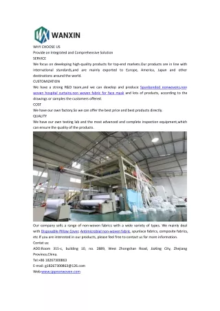 Jiaxing Wanxin New Material Co., Ltd.