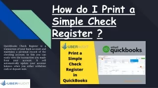 How do I Print a Simple Check Register ?