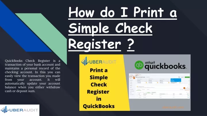 how do i print a simple check register