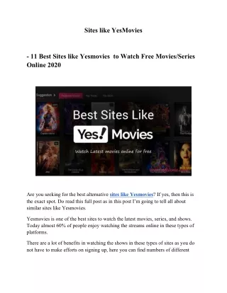 Sites Like YesMovies