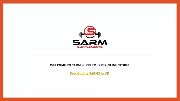 welcome to sarm supplements online store