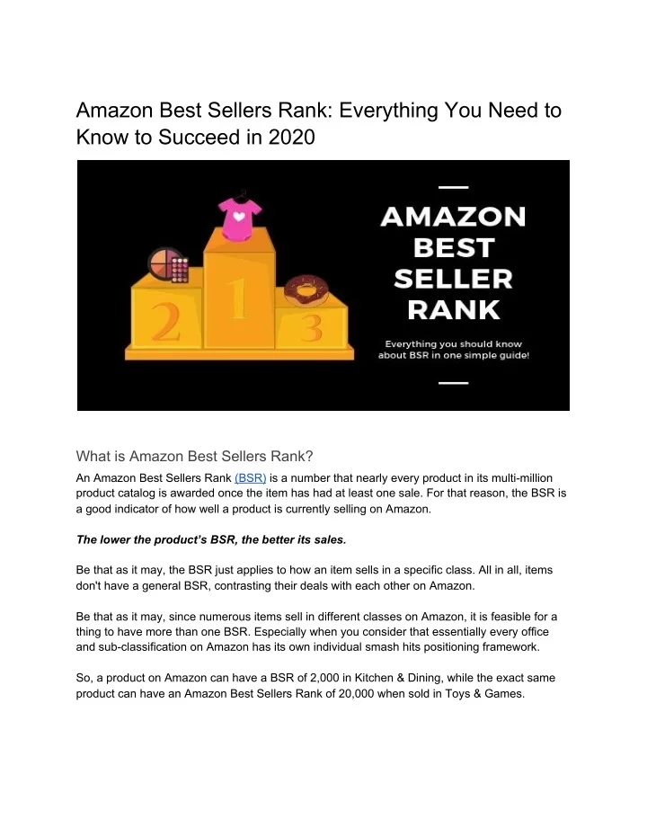 amazon best sellers rank everything you need