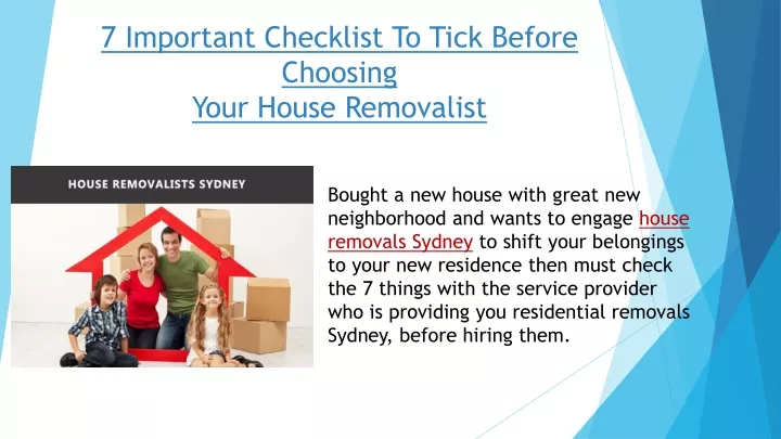 7 important checklist to tick before choosing your house removalist