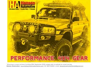 Hansen Automotive High Performance 4x4 Gear Catalogue