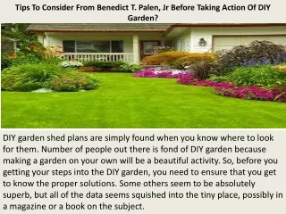 tips to consider from benedict t palen jr before taking action of diy garden