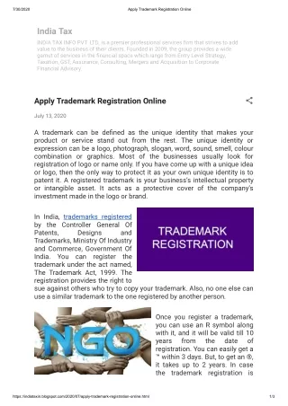 Apply Trademark Registration Online