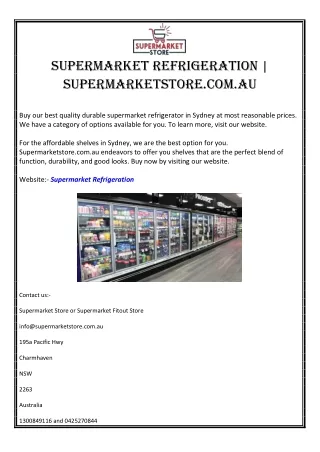 Supermarket Refrigeration | Supermarketstore.com.au
