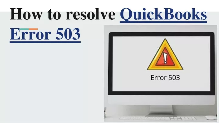 how to resolve quickbooks error 503