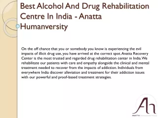 Rehabilitation Centre In India - Anatta Humanversity