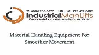 Material Handling Equipment For Smoother Movement
