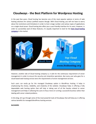 cloudways the best platform for wordpress hosting