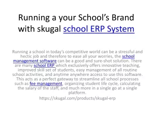 running a your school s brand with skugal school erp system