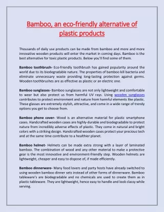 bamboo an eco bamboo an eco friendly alternative