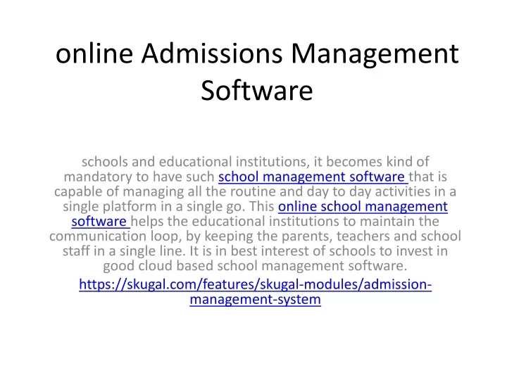 online admissions management software