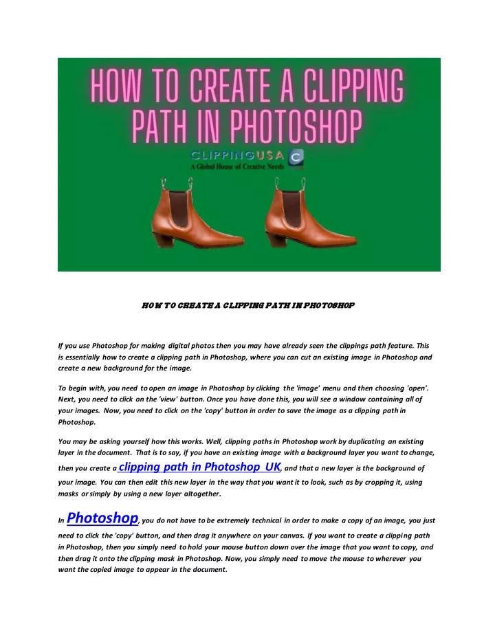 how to create a clipping path in photoshop