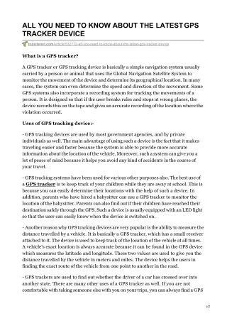 all you need to know about the latestgps tracker