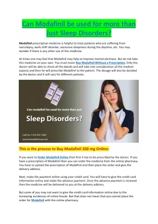 can modafinil be used for more than just sleep