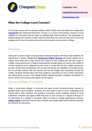 What Are College-Level Courses?