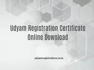 Udyam Registration Certificate Online Download