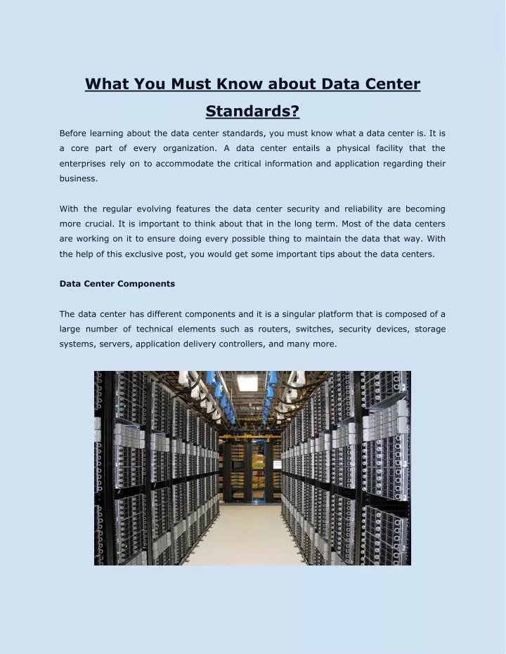 what you must know about data center