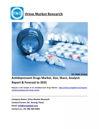 Antidepressant Drugs Market Size, Industry Trends, Share and Forecast 2019-2025