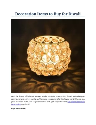 decoration items to buy for diwali