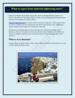 what to expect from santorini sightseeing tours