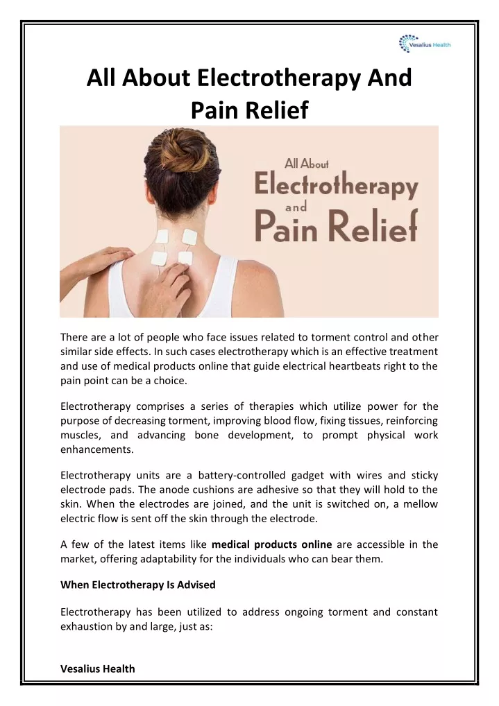 all about electrotherapy and pain relief