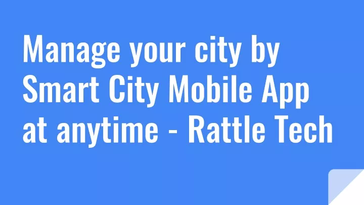 manage your city by smart city mobile