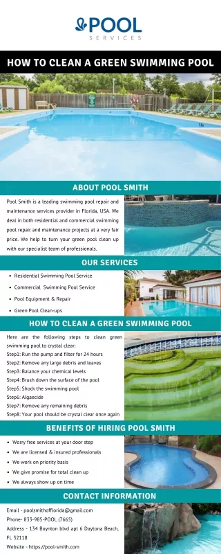 How To Clean A Green Swimming Pool