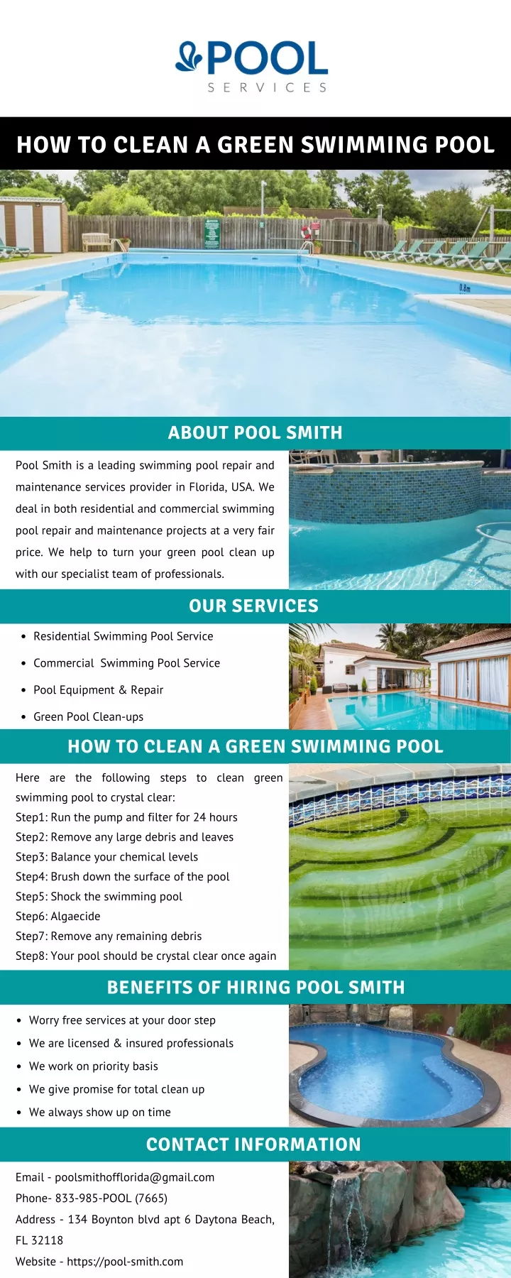 how to clean a green swimming pool