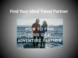 find your ideal t ravel partner