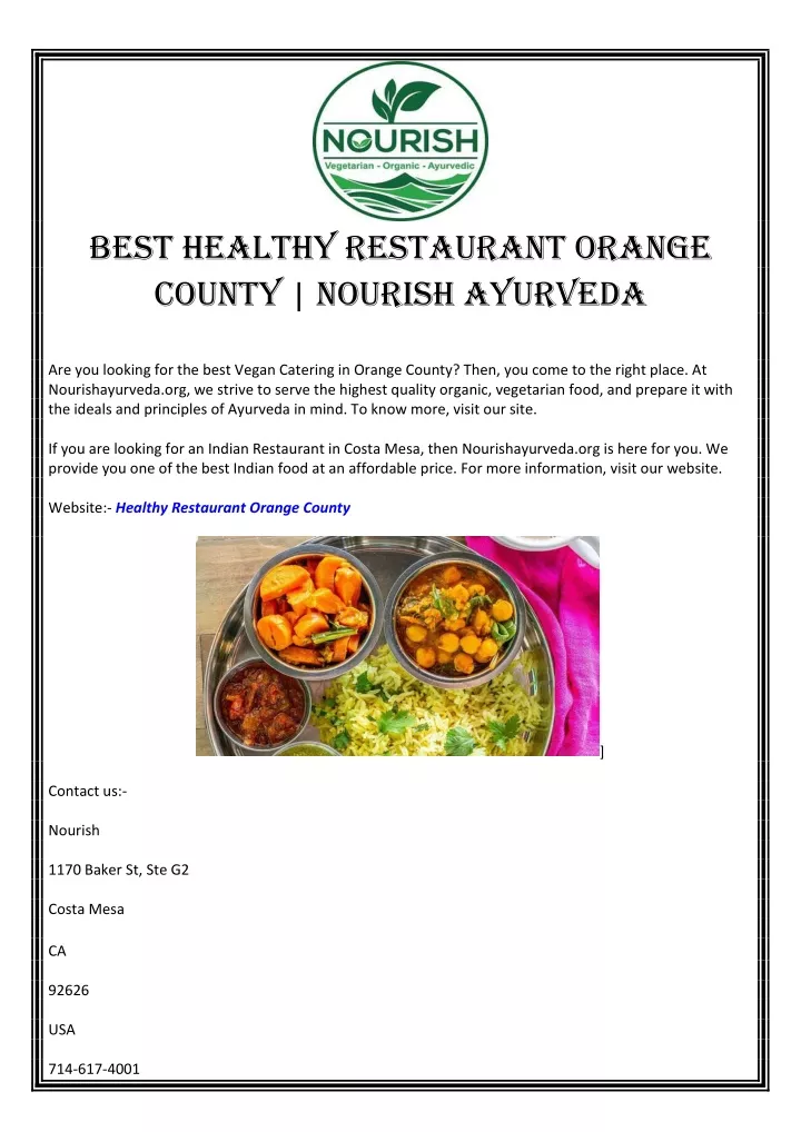 best healthy restaurant orange county nourish