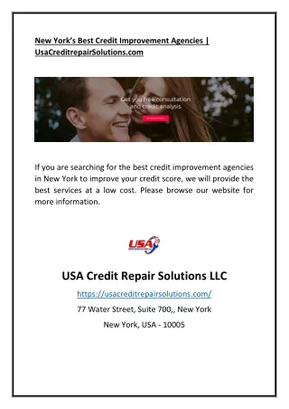 New York’s Best Credit Improvement Agencies | UsaCreditrepairSolutions.com