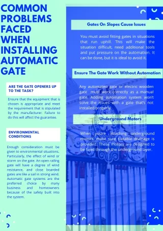 The Most Common Problems Faced When Installing Automatic Gate