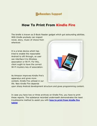 How To Print From Kindle Fire Device