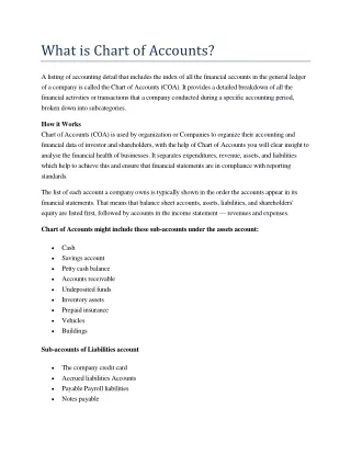 what is chart of accounts