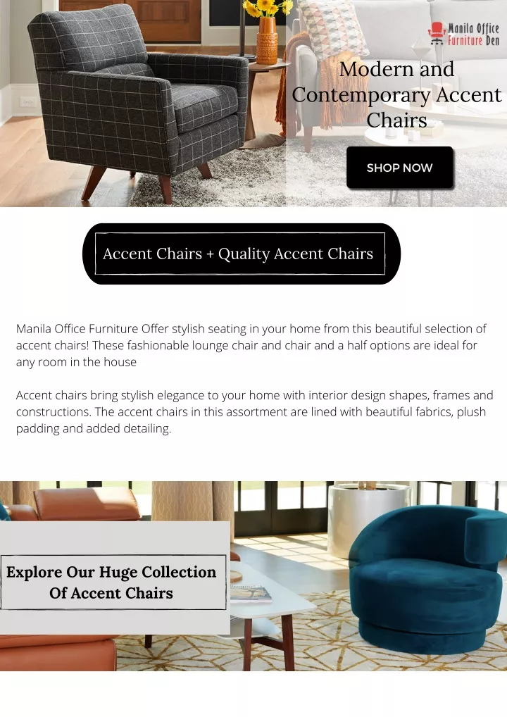 modern and contemporary accent chairs