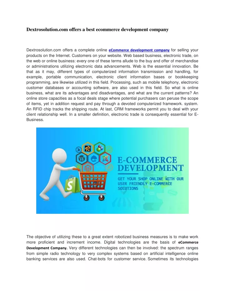 dextrosolution com offers a best ecommerce