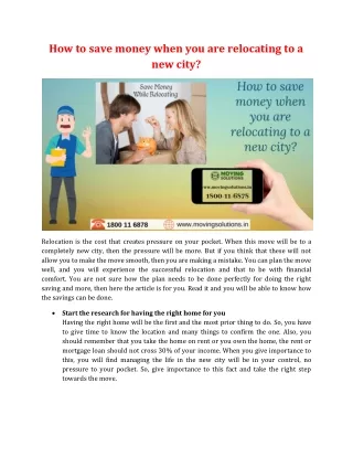 how to save money when you are relocating