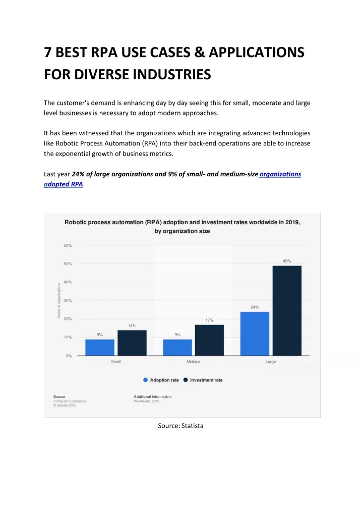 7 best rpa use cases applications for diverse industries