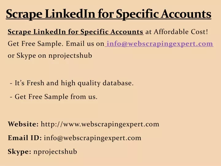scrape linkedin for specific accounts