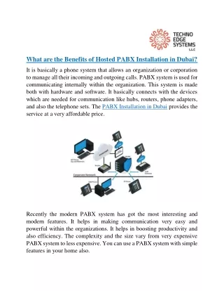 what are the benefits of hosted pabx installation