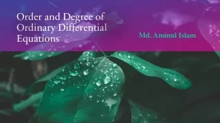 Order and Degree of Ordinary Differential Equations