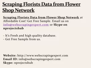 scraping florists data from flower shop network