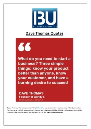 dave thomas quotes