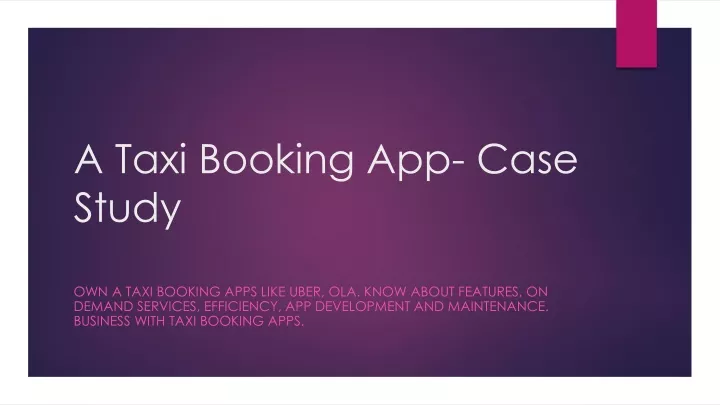 a taxi booking app case study