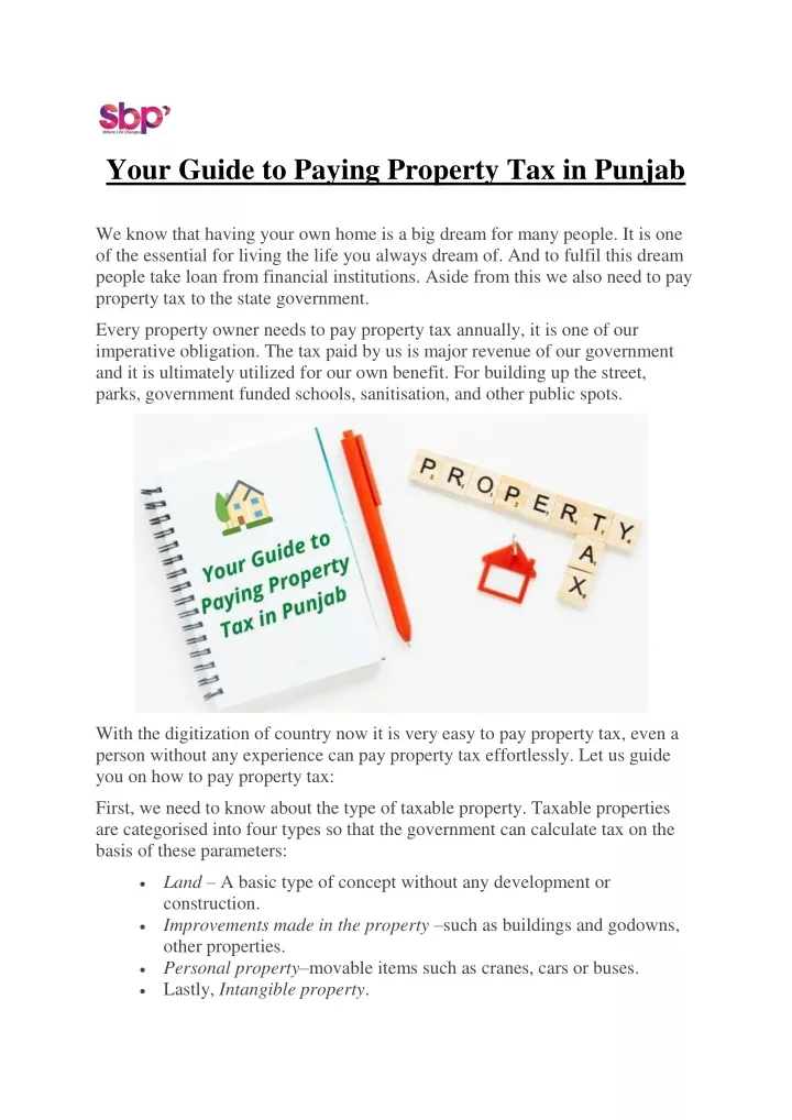 your guide to paying property tax in punjab