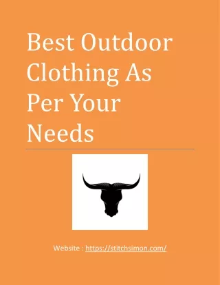 Best Outdoor Clothing As Per Your Needs
